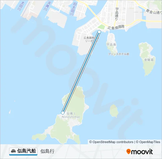 似島汽船 Ferry Line Map