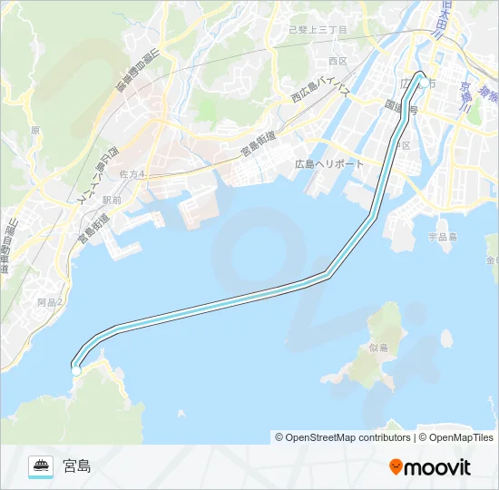 ひろしま世界遺産航路 Ferry Line Map