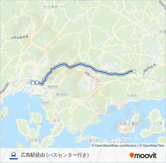 Hiroshima Airport Limousine (Hiroshima Station) Bus Line Map