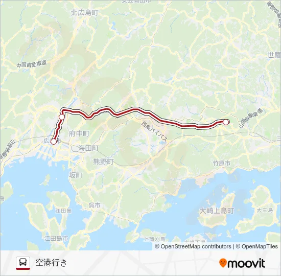 広島空港リムジン（広島バスセンター） Bus Line Map