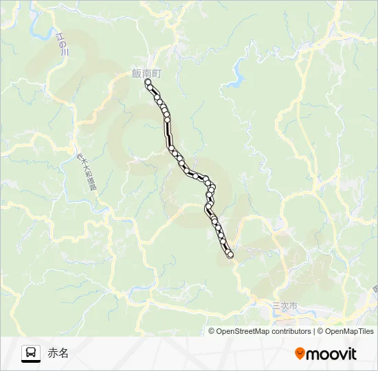 赤名線 Bus Line Map
