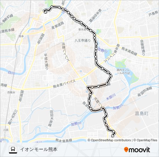 L2-2：桜町バスターミナル→セイラタウン→イオン Bus Line Map
