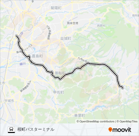 M3-2：通潤山荘→イオン→田迎→桜町バスターミナル バスの路線図