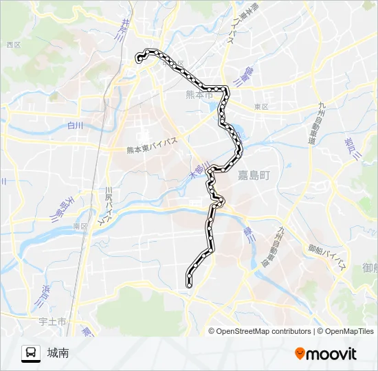 K1-3：桜町バスターミナル→県庁→画図→イオン→城南 Bus Line Map