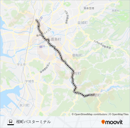 M4-2：砥用→辺場→イオン→田迎→桜町バスターミナル Bus Line Map