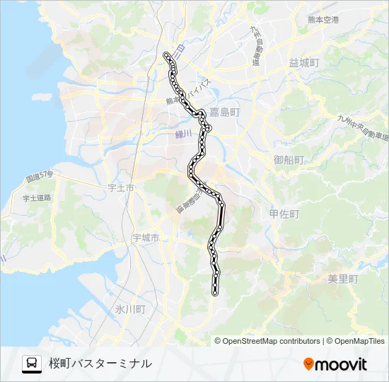 M6-6：段鶴→城南→イオン→田迎→桜町バスターミナル Bus Line Map