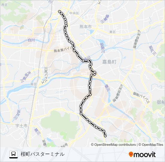 M6-4：志導寺→城南→イオン→田迎→桜町バスターミナル バスの路線図