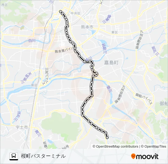 M6-4：志導寺→城南→イオン→田迎→桜町バスターミナル Bus Line Map