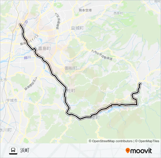 M4-3：桜町バスターミナル→田迎→イオン→辺場→内大臣→浜町 Bus Line Map