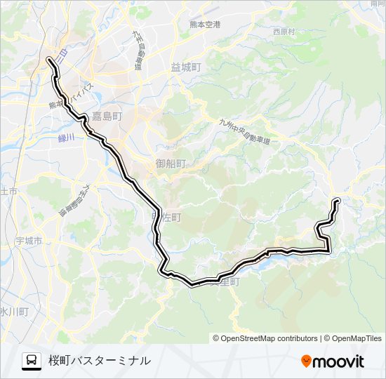 M4-3：浜町→内大臣→辺場→イオン→田迎→桜町バスターミナル Bus Line Map