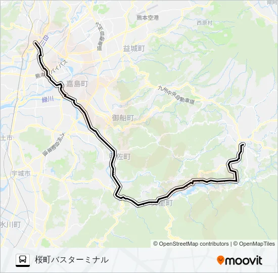 M4-3：浜町→内大臣→辺場→イオン→田迎→桜町バスターミナル Bus Line Map