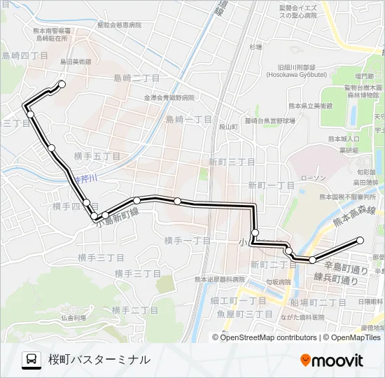 U4-1：城西校北→桜町バスターミナル バスの路線図