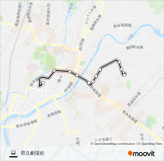 G3-1：桜町バスターミナル→大江四丁目→県立劇場 バスの路線図