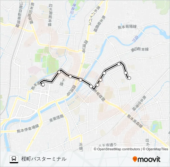 G3-1：県立劇場→大江四丁目→桜町バスターミナル バスの路線図