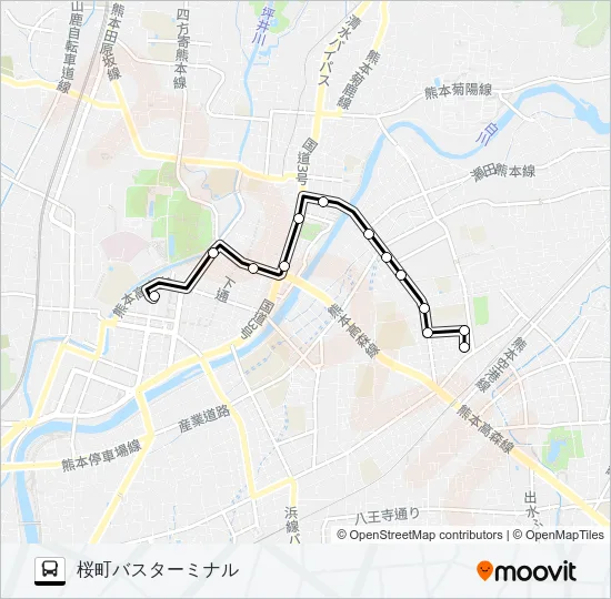 G4-1：変電所→明午橋→通町筋→桜町バスターミナル バスの路線図