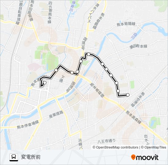G4-1：桜町バスターミナル→通町筋→明午橋→変電所 Bus Line Map