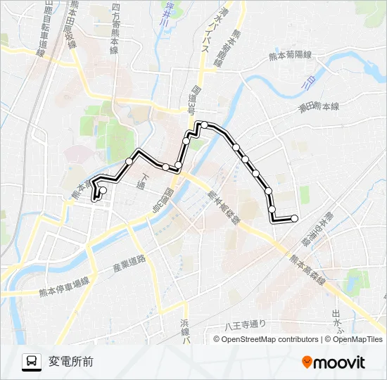 G4-1：桜町バスターミナル→通町筋→明午橋→変電所 バスの路線図