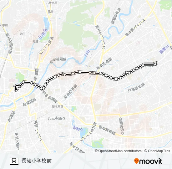 G1-4：桜町バスターミナル→大江四丁目→日赤病院→長嶺小学校 Bus Line Map