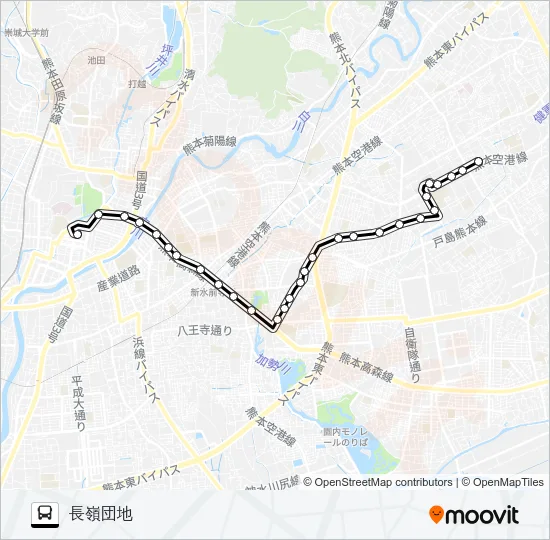 H3-1：桜町バスターミナル→県庁西門→帯山→日赤病院→長嶺団地 バスの路線図