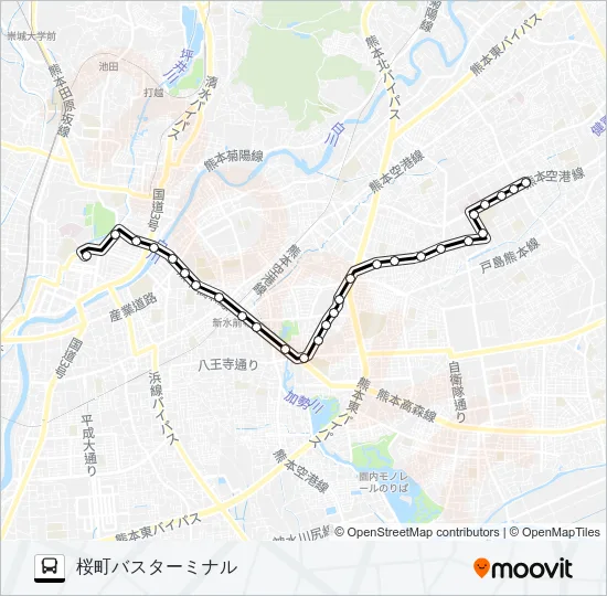 H3-1：長嶺団地→日赤病院→帯山→県庁西門→桜町バスターミナル バスの路線図