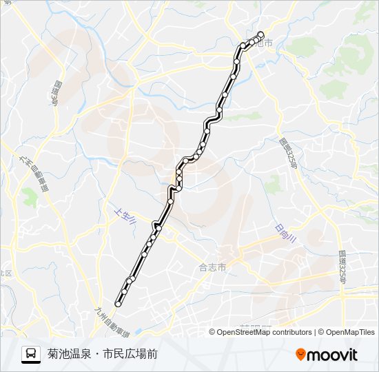 C1-3：黒石→御代志→富の原→菊池温泉 Bus Line Map