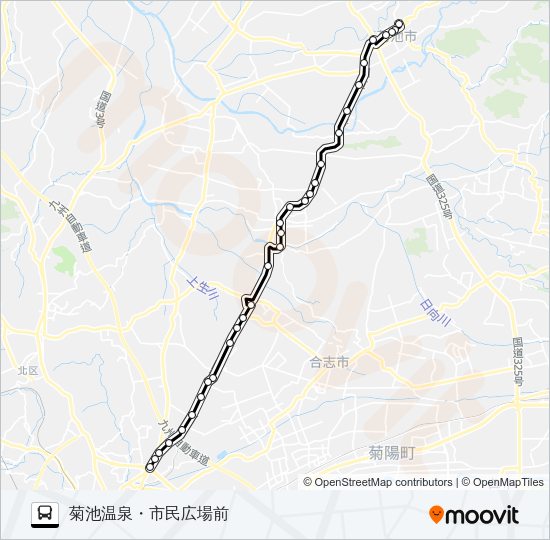 C1-3：須屋西→御代志→富の原→菊池温泉 Bus Line Map