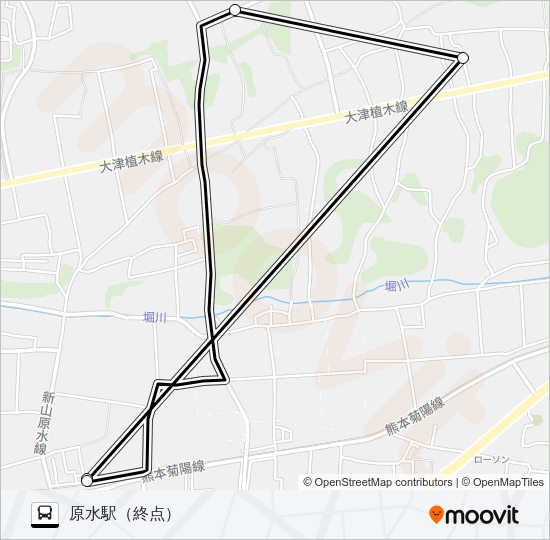 SC：原水駅北口→県立技術短大→JASM→原水駅北口 Bus Line Map