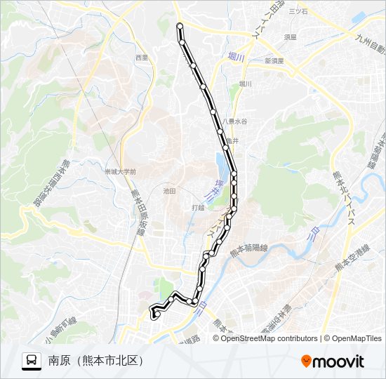 C4-1：桜町バスターミナル→水道町→三軒町→山室→南原 Bus Line Map