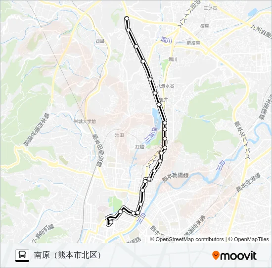 C4-1：桜町バスターミナル→水道町→三軒町→山室→南原 バスの路線図