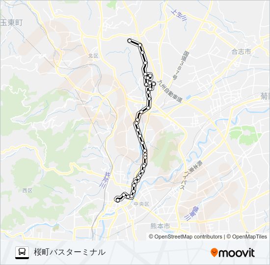 C4-2：立石→梶尾→山室→三軒町→水道町→桜町バスターミナル Bus Line Map