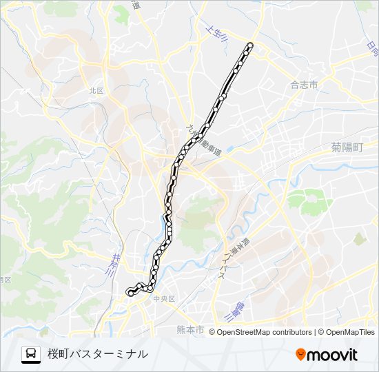 C1-1：辻久保→御代志→堀川→坪井→水道町→桜町バスターミナル Bus Line Map