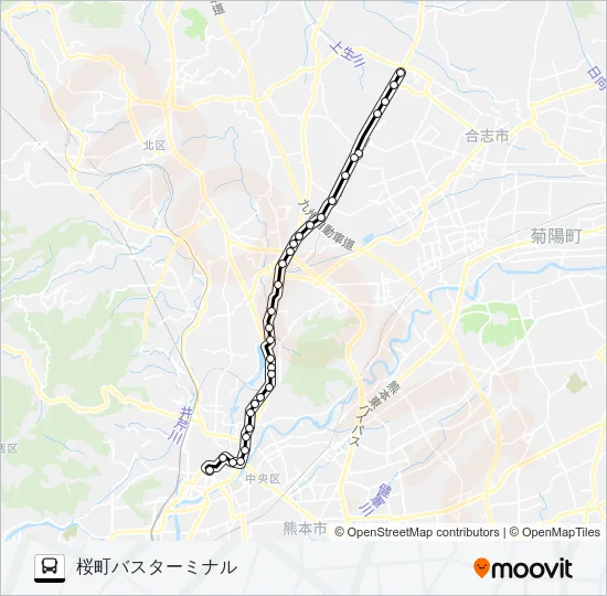 C1-1：辻久保→御代志→堀川→坪井→水道町→桜町バスターミナル バスの路線図
