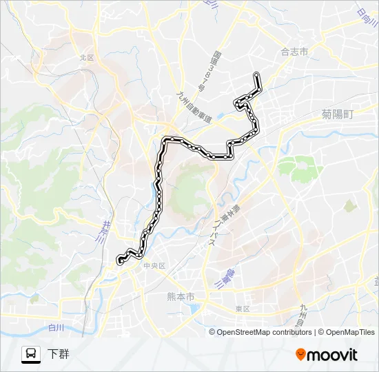 C6-5：桜町バスターミナル→水道町→三軒町→堀川→楠団地→下群 バスの路線図