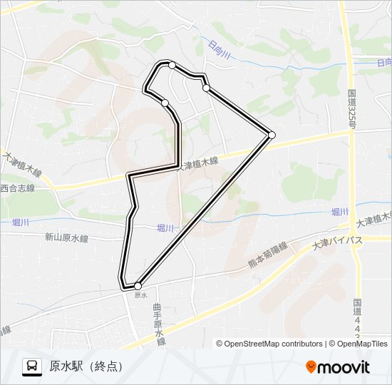 SC：原水駅北口→JASM→ソニー→東京エレクトロン→原水駅北口 Bus Line Map