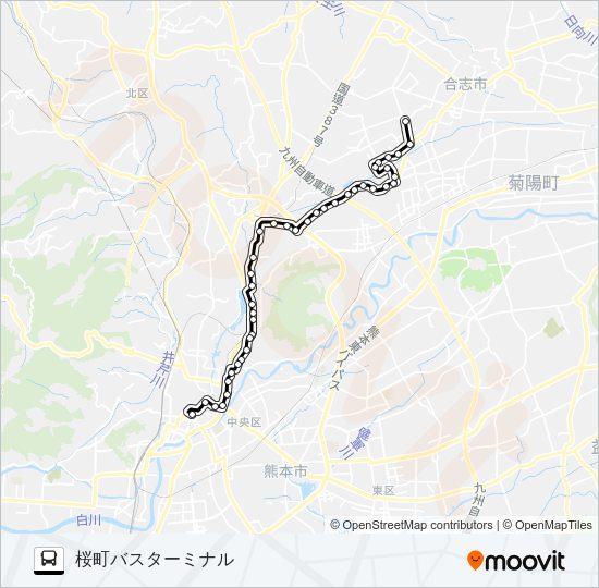 C5-5：下群→新地団地→堀川→三軒町→水道町→桜町バスターミナル Bus Line Map