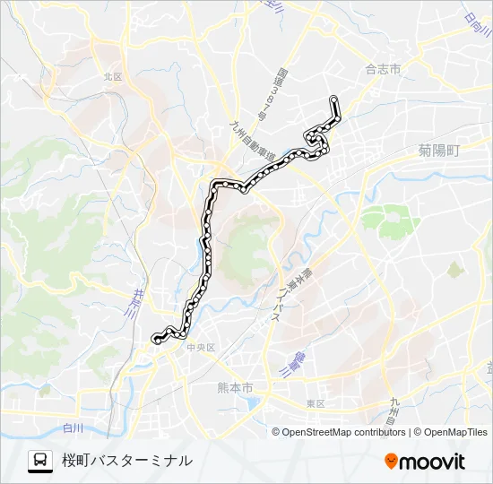 C5-5：下群→新地団地→堀川→三軒町→水道町→桜町バスターミナル バスの路線図