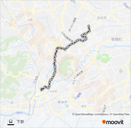 C5-5：桜町バスターミナル→水道町→三軒町→堀川→新地団地→下群 Bus Line Map