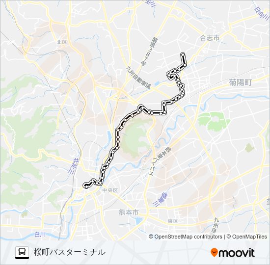 C9-5：下群→楠団地→清水ヶ丘→三軒町→水道町→桜町バスターミナル Bus Line Map
