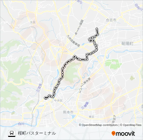 C9-5：下群→楠団地→清水ヶ丘→三軒町→水道町→桜町バスターミナル Bus Line Map