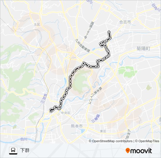 C9-5：桜町バスターミナル→水道町→三軒町→清水ヶ丘→楠団地→下群 Bus Line Map