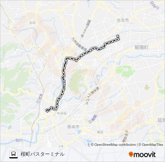 C5-4：杉並台団地→新地団地→堀川→三軒町→水道町→桜町バスターミナル Bus Line Map