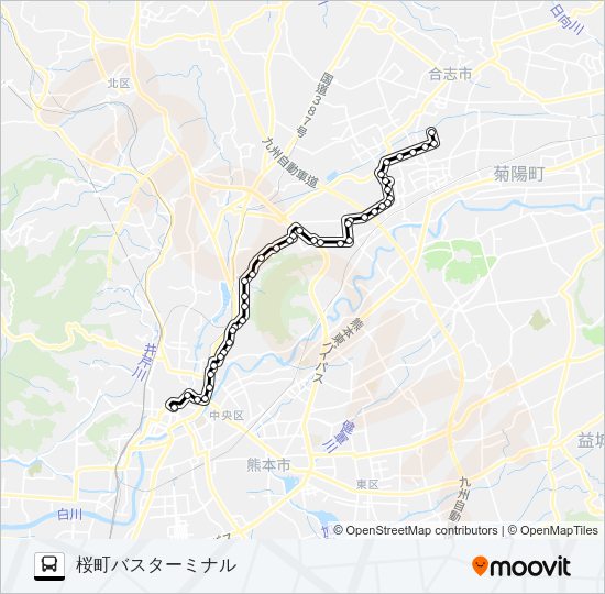 C9-4：杉並台団地→楠団地→清水ヶ丘→三軒町→水道町→桜町バスターミナル Bus Line Map