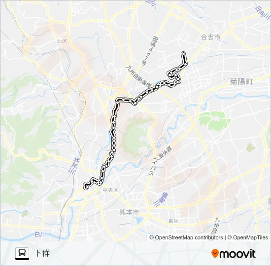 C5-5：深夜バス　桜町バスターミナル→水道町→三軒町→堀川→新地団地→下群 Bus Line Map