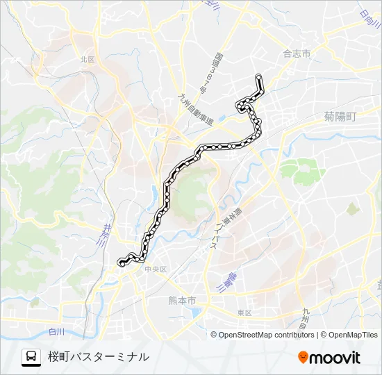 C7-5：下群→楠団地→麻生田小→清水ヶ丘→三軒町→水道町→桜町バスターミナル バスの路線図