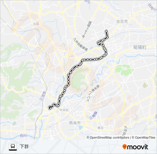 C7-5：桜町バスターミナル→水道町→三軒町→清水ヶ丘→麻生田小→楠団地→下群 Bus Line Map