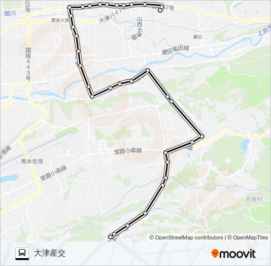 土林→岩坂→大津 Bus Line Map