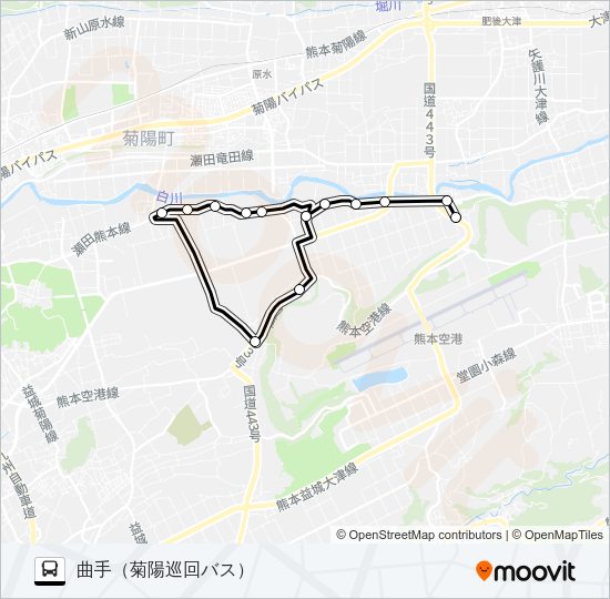 戸次上村→→曲手 Bus Line Map