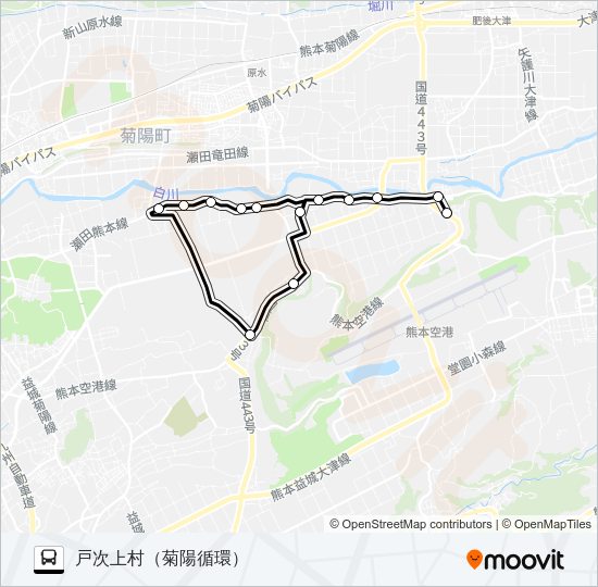 曲手→→戸次上村 Bus Line Map