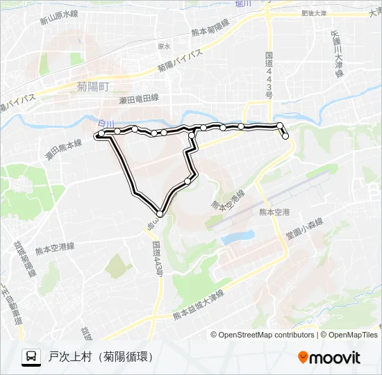 曲手→→戸次上村 バスの路線図