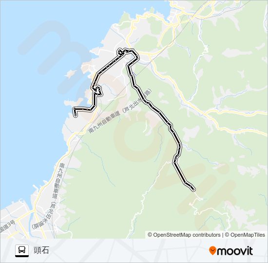 茂道漁港→→頭石 Bus Line Map